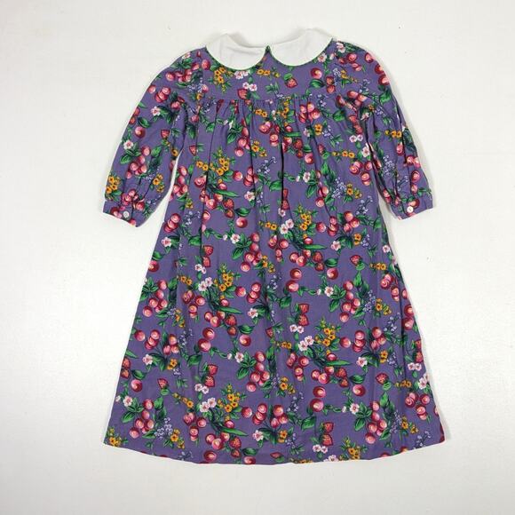 Viva La Fete Dress Girls Size 4 Purple Floral Midi Fruit Boutique - Picture 3 of 4